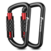 12kn autolocking carabiner in black blue red and pink