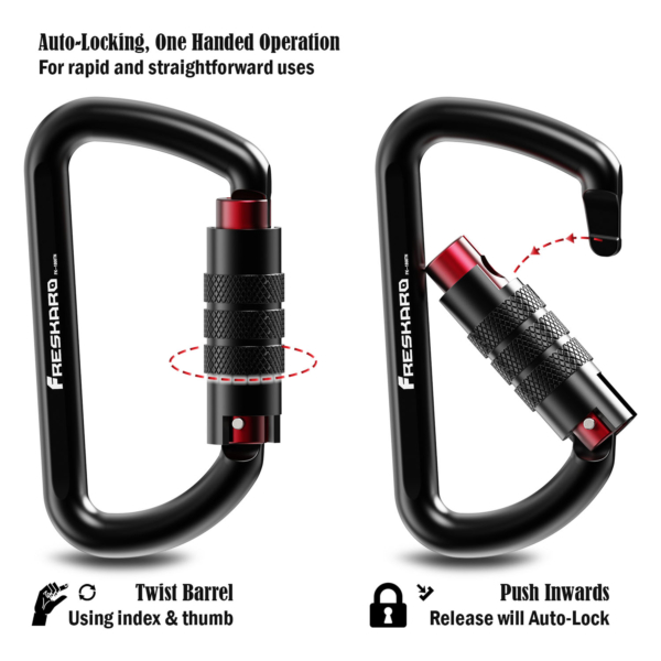 12kN Auto-locking Carabiner Operation