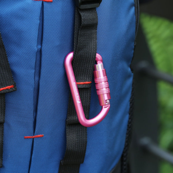 12kN Auto-locking Pink Carabiner Backpack