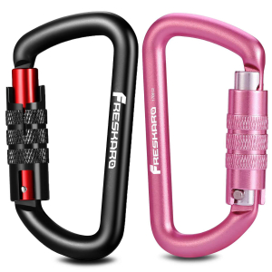 Freskaro 12kN Auto Locking Carabiners Black and Pink