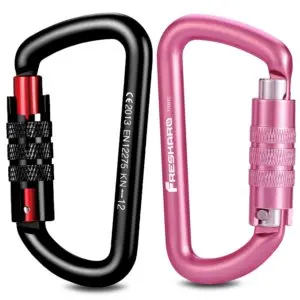 Freskaro 12kN Auto Locking Carabiners Black and Pink