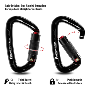 25kN Carabiner Twist Lock Operation