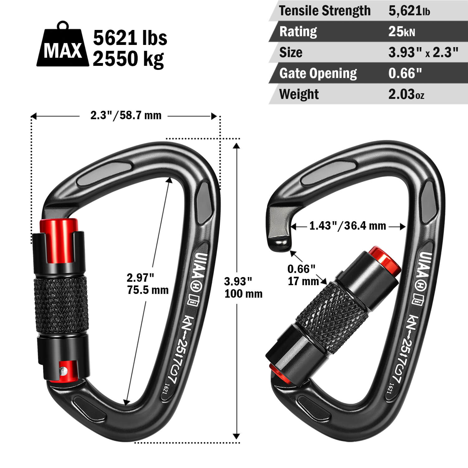Details about   FVW 3 Pieces Heavy Duty Climbing Carabiners 25KN Auto Locking Rock Climbing Cara 