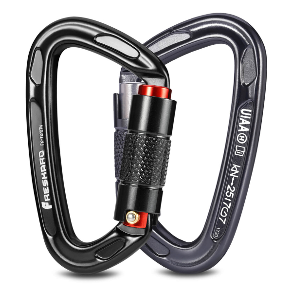 Freskaro 25kN Auto locking Climbing Carabiner Black & Space Grey