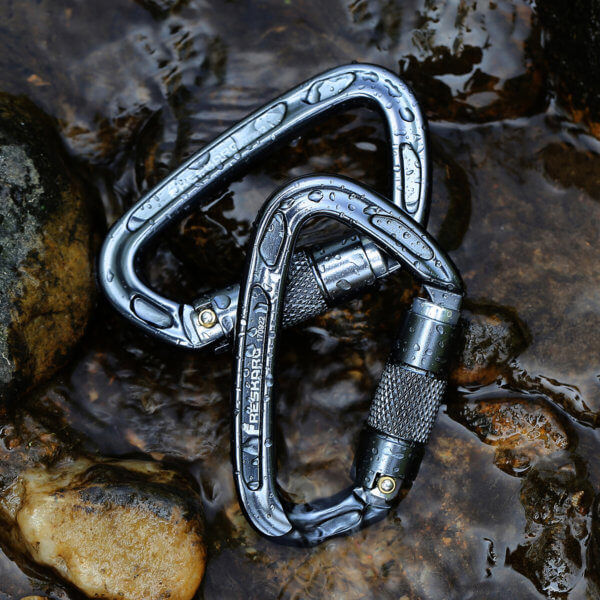 25kN Auto locking Carabiner on Rocks