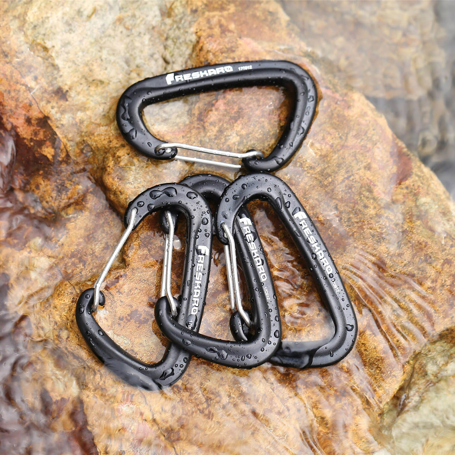Holds 2645lbs FresKaro 4pcs 12KN Aluminium Wire-Gate Carabiners Clips for Hamm 