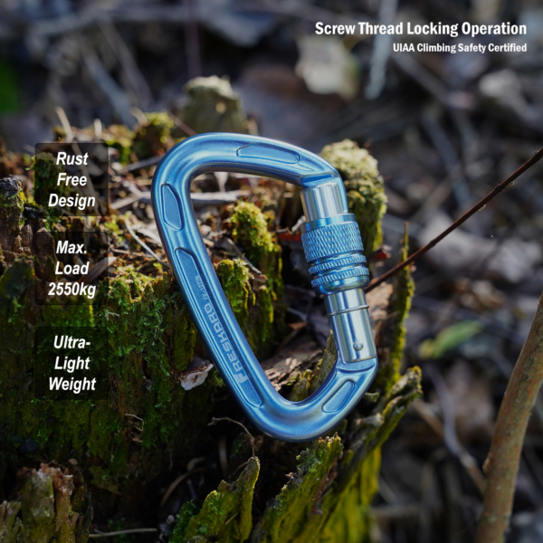 25kN Screwgate Climbing Carabiner blue