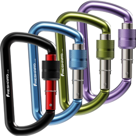 12kn screwgate carabiners multi-colours