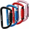 12kn autolocking carabiner in black blue red and pink