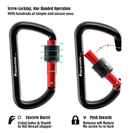 12kn screw gate carabiner info