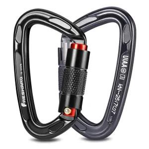 Freskaro 25kN Auto locking Climbing Carabiner Black & Space Grey