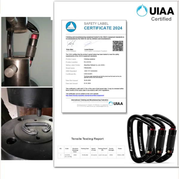 FresKaro UIAA Certified Autolocking Climbing Carabiners