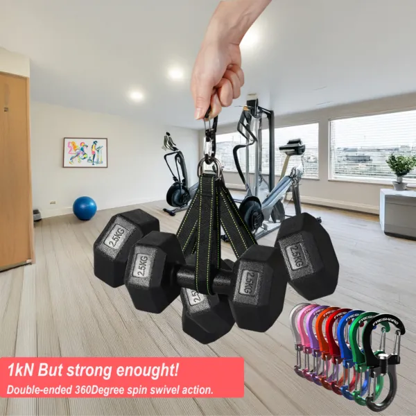 5Pack 1kN Wiregate 360Degree Carabiner Clip - Image 6